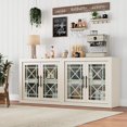 thumbnail image 3 of 70.8" Sideboard Buffet Cabinet with Storage, Sideboard Buffet Table Mid Century Modern Accent Cabinet with 4 Doors, Wood Coffee Bar Cabinet Media Console Credenza for Living Room, Kitchen, Hallway, 3 of 7