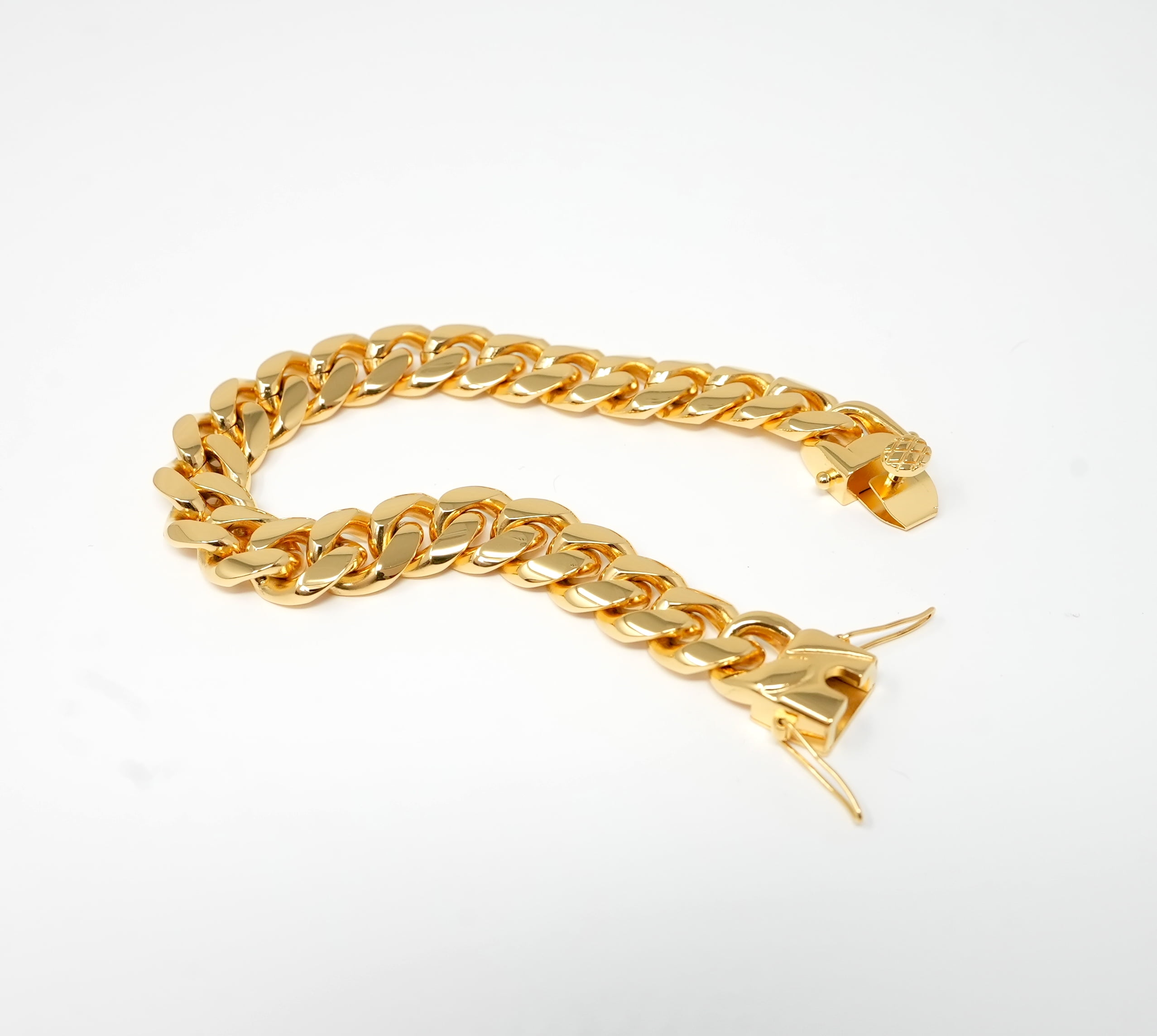 24K Gold bracelet 12MM Cuban Link Gold Bracelet for Men Gold Filled Women Wife Husband Gift for him Diamond Cut