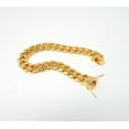 thumbnail image 2 of 24K Gold bracelet 12MM Cuban Link Gold filled Bracelet for Men Women Wife Husband Gift for him Diamond Cut, 2 of 5