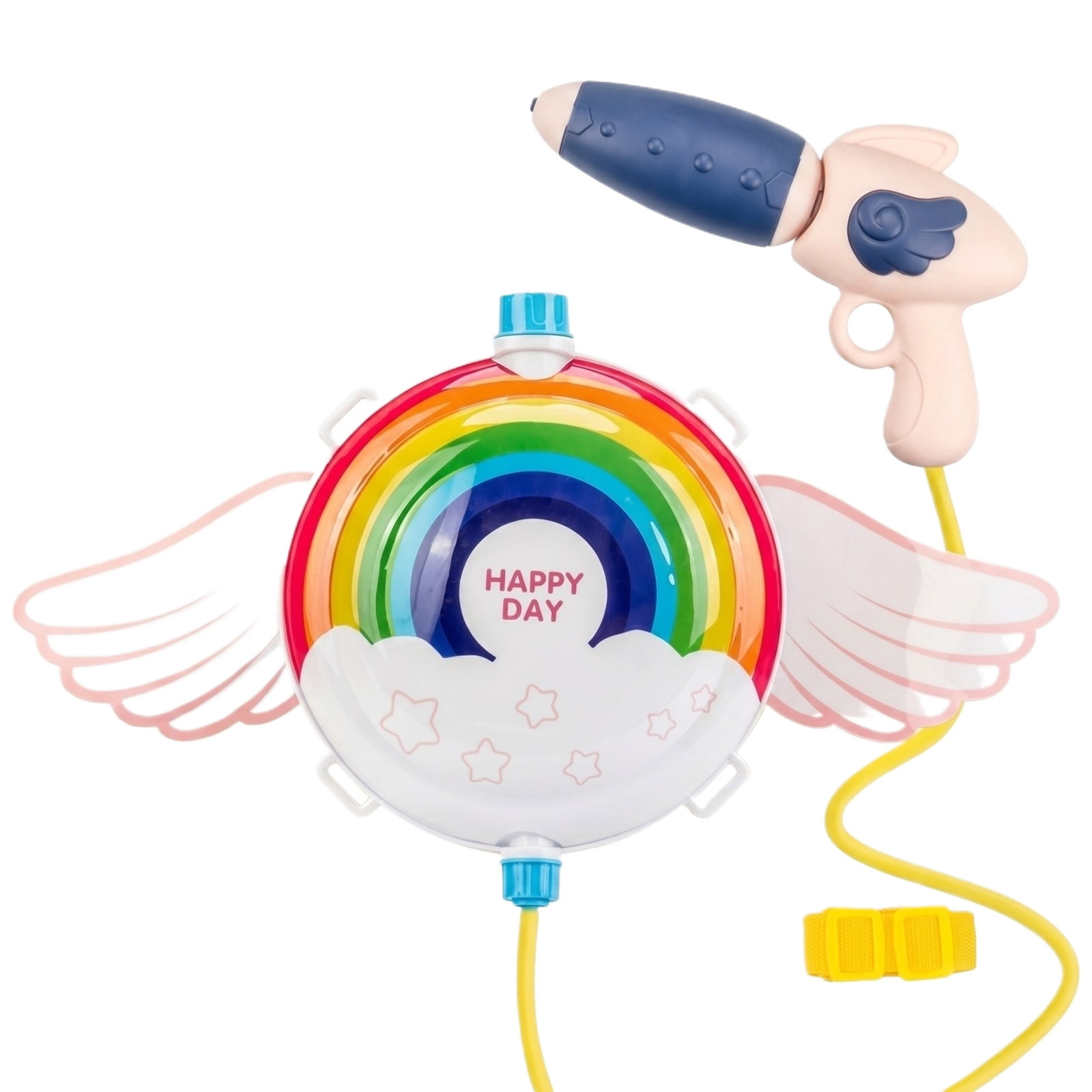 Children's Backpack Water Gun 2000ML Rainbow Wing Design Large Capacity Spray Toy for Outdoor Play Kids Summer Beach Park Fun Lightweight Durable Plastic