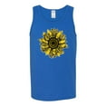 thumbnail image 2 of Wild Bobby, Artsy Cheetah Leopard Print Sunflower, Fashion, Men Graphic Tank Top, Royal, 2XL, 2 of 3