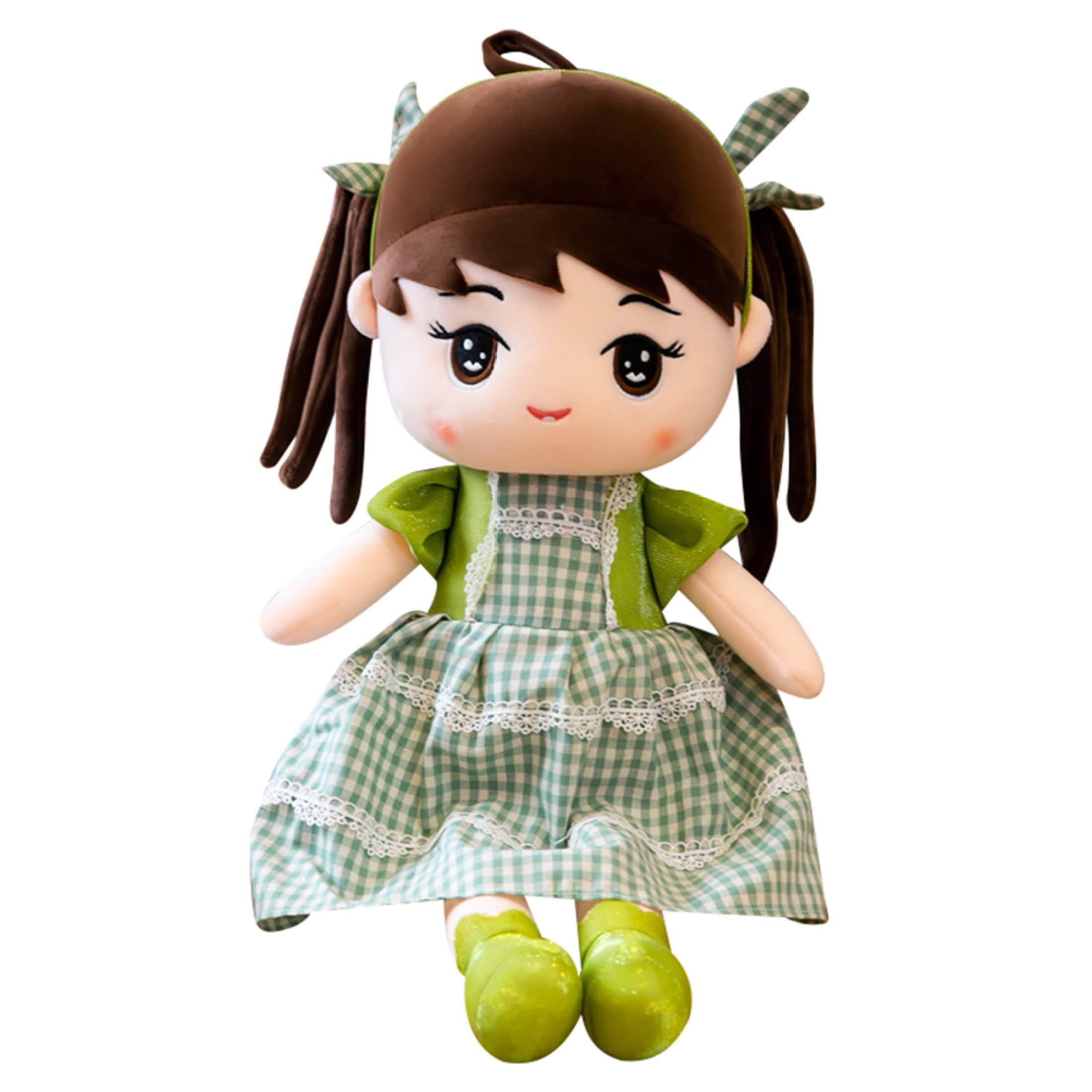Surakey Baby Dolls，Girl Rag Plush Dolls for 2+ Year Old for Kids Child Gifts 15.7"Green
