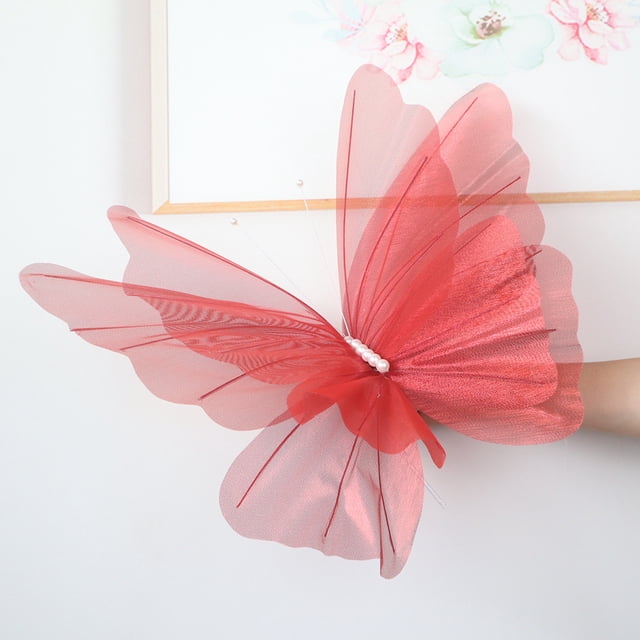 Mariposa de seda colorida para vestido de boda al aire libre, fotografía de belleza, ventana, decoración de boda, mariposa tridimensional de 50 cm