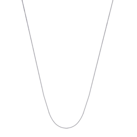 14k White Gold 0.65mm Sparkle-Cut Cable Chain Necklace 5mm Spring Ring Closure - .9 Grams - 20 Inch