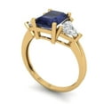 thumbnail image 2 of Clara Pucci 14K Yellow Gold 2.82ct BlueSapphire Three-Stone Ring for Women, 2 of 8