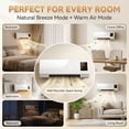 thumbnail image 4 of TAZTIR Portable Air Conditioner Natural Air, 2-In-1 Wall Mounted Fan With Warm Heat, 1200W Space Saving Unit, Remote Control, Quiet Bedside Comfort For Patio Bedroom Office Bathroom, 4 of 9