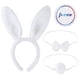 thumbnail image 3 of LUOEM - Juego de 3 diademas con orejas de conejo para niños y adultos, con lazo y cola, para disfraz de fiesta de cosplay (blanco), 3 of 4