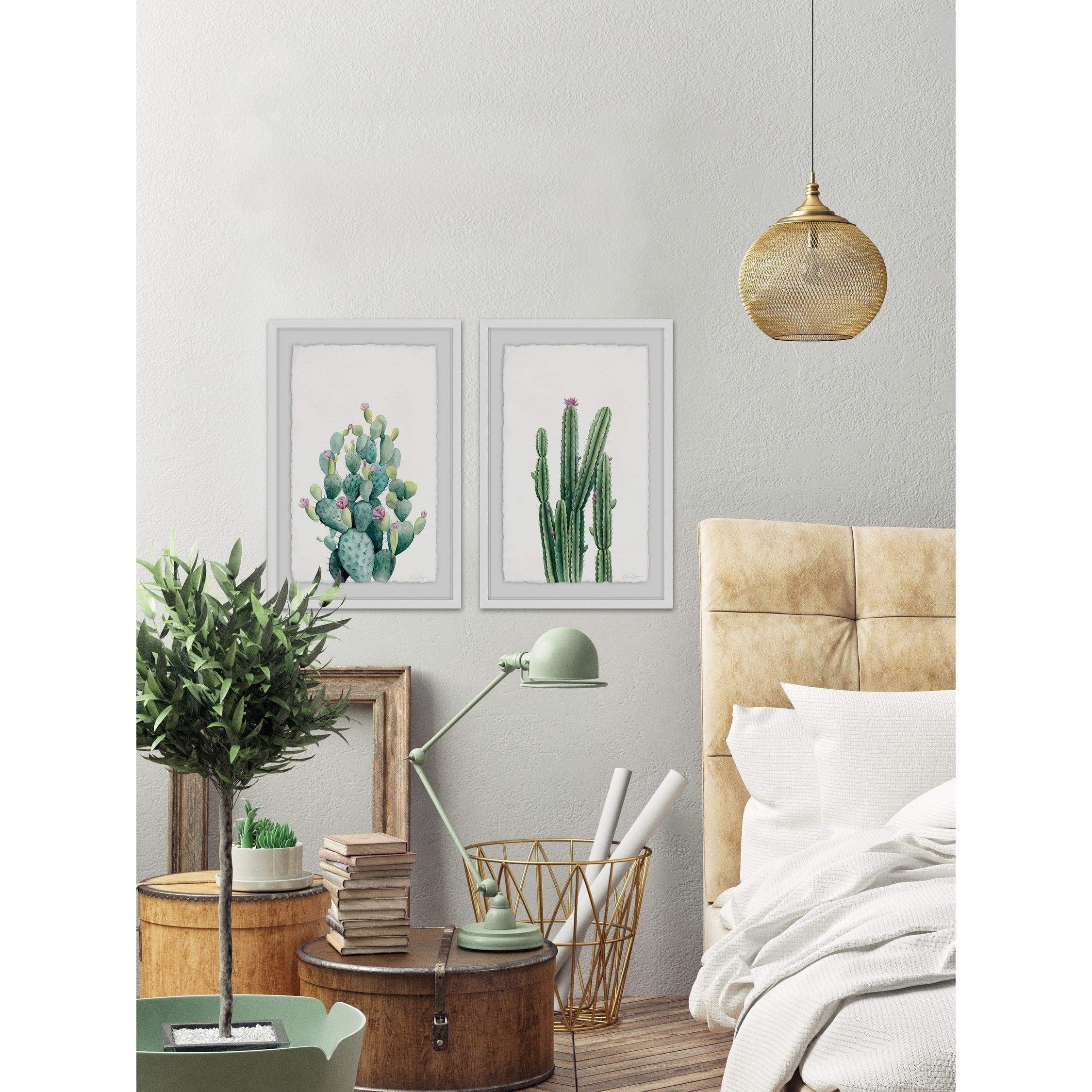 Cactus Bloom V Diptych