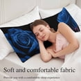 thumbnail image 5 of Blue Rose Long Body Pillow Covers, Vintage Abstract Garden Flower Floral Black Soft Throw Pillow Cases with Invisible Zipper, Decorative Pillowcase Pillows Protectors for Sofa Bed Couch 20"x60", 5 of 9