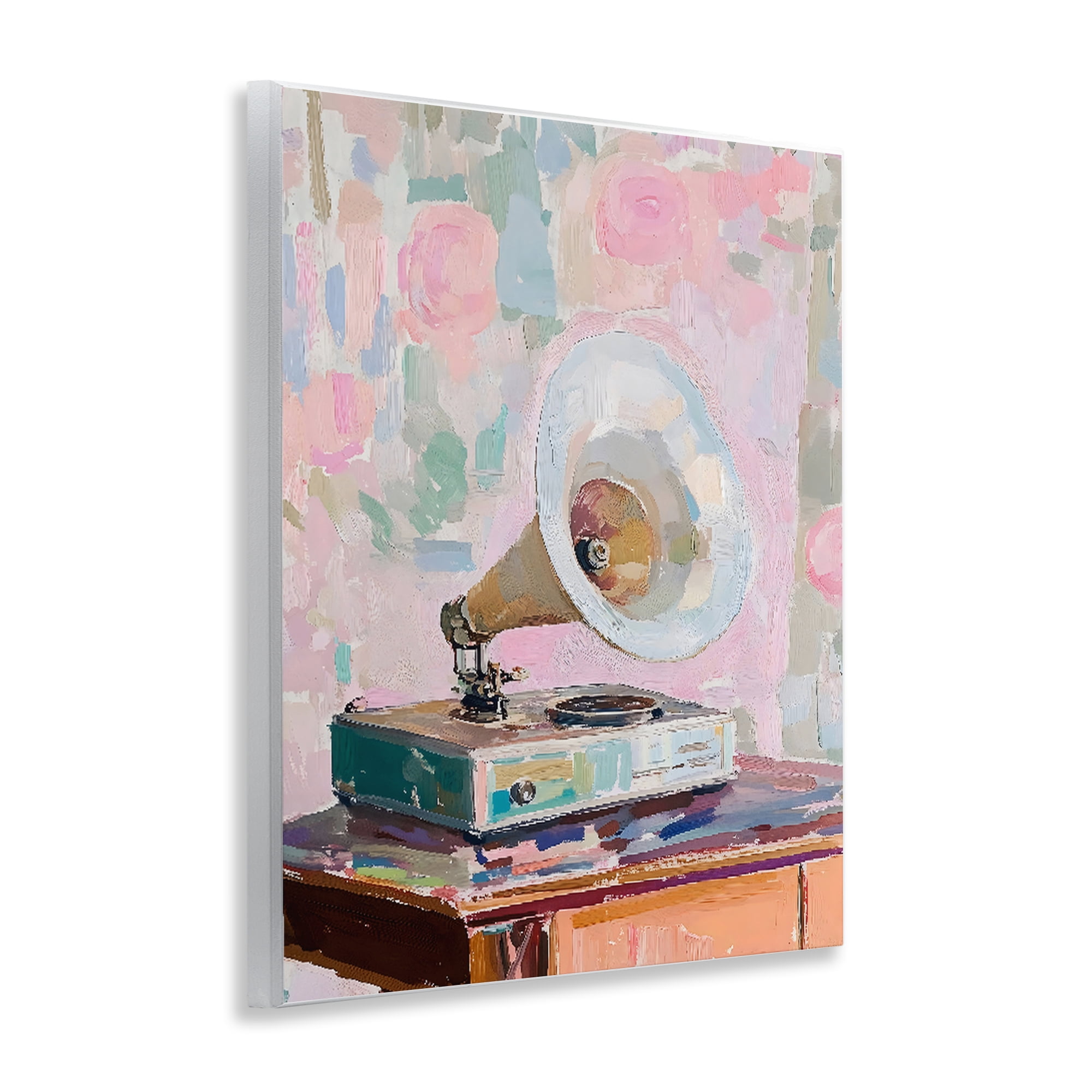 Stupell Industries Vintage Gramophone in Soft Pastels Wall Plaque Art, design by The Prints Vibe