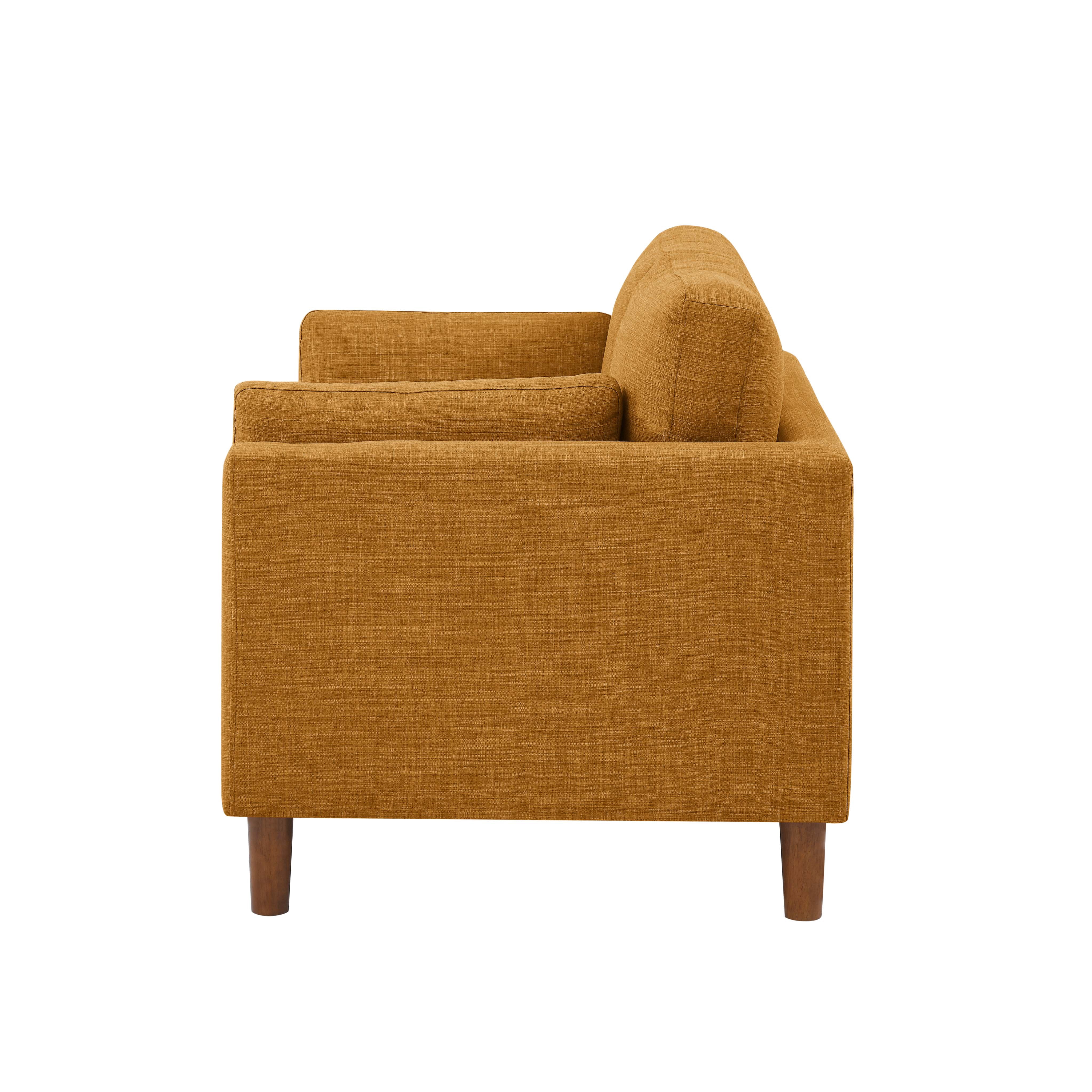 Aukfa 57" Modern Sofa, Minimalist Loveseat for Living Room, 2-Seater Couch w/ Plush Cushions, Orange