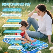 Tummy Time Water Mat,Inflatable Baby Play Mat for Newborn Infant 3 to 24 Month Boy Girl,Promoting Baby Motor and Sensory Development,Great Gift Idea,Blue