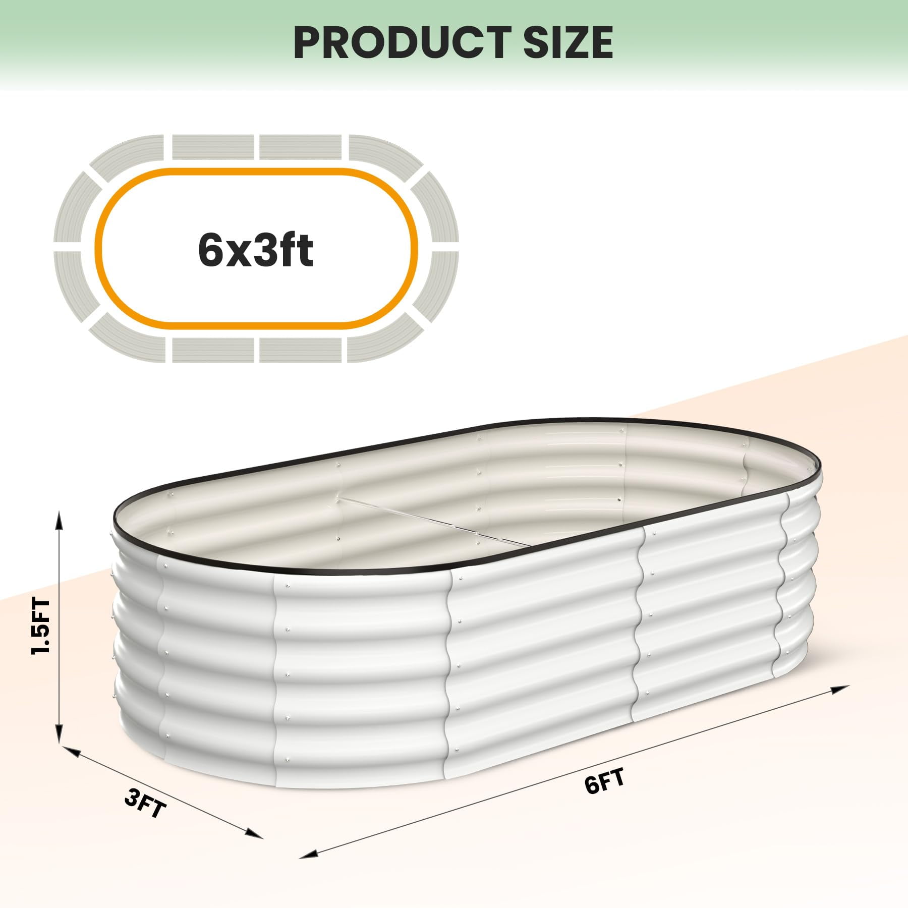 Raised Garden Bed Set of 2, Galvanized Raised Garden Bed, Outdoor Large Planter Raised Beds Open Base with Safety Edge and Glove for Vegetables Flowers Ground Planter