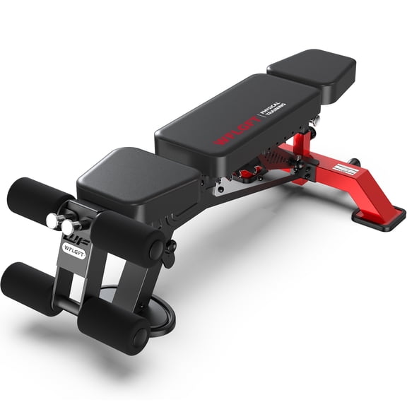 Cycool Multifunctional Adjustable Commercial Weight Bench with Headrest Heavy-Duty Strength Training Press Bench for Home Gym