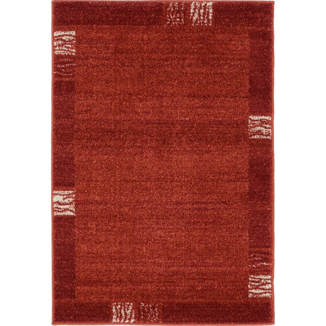 Unique Loom Tapis de Transition Contemporain de la Collection Del Mar, 2' 2" x 3', Rouge Rouille/terre Cuite