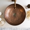 thumbnail image 3 of 8" Handmade Hammered 100% Solid Copper Kitchen & Bathroom Vessel Sink Bowl – Countertop Basin for Vanity & Powder Room | Eco-Friendly Rustic Copper Sink with Drain Cap, 3 of 6