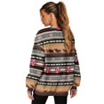 thumbnail image 6 of SCRAWLGOD American Tribal Horse Print Gray Womens Round Neck Sweatshirts with Pockets Long Sleeve Trendy Pullover Casual Soft Drop Shoulder Loose Fit Tops Fall Clothes, XXL, 6 of 7