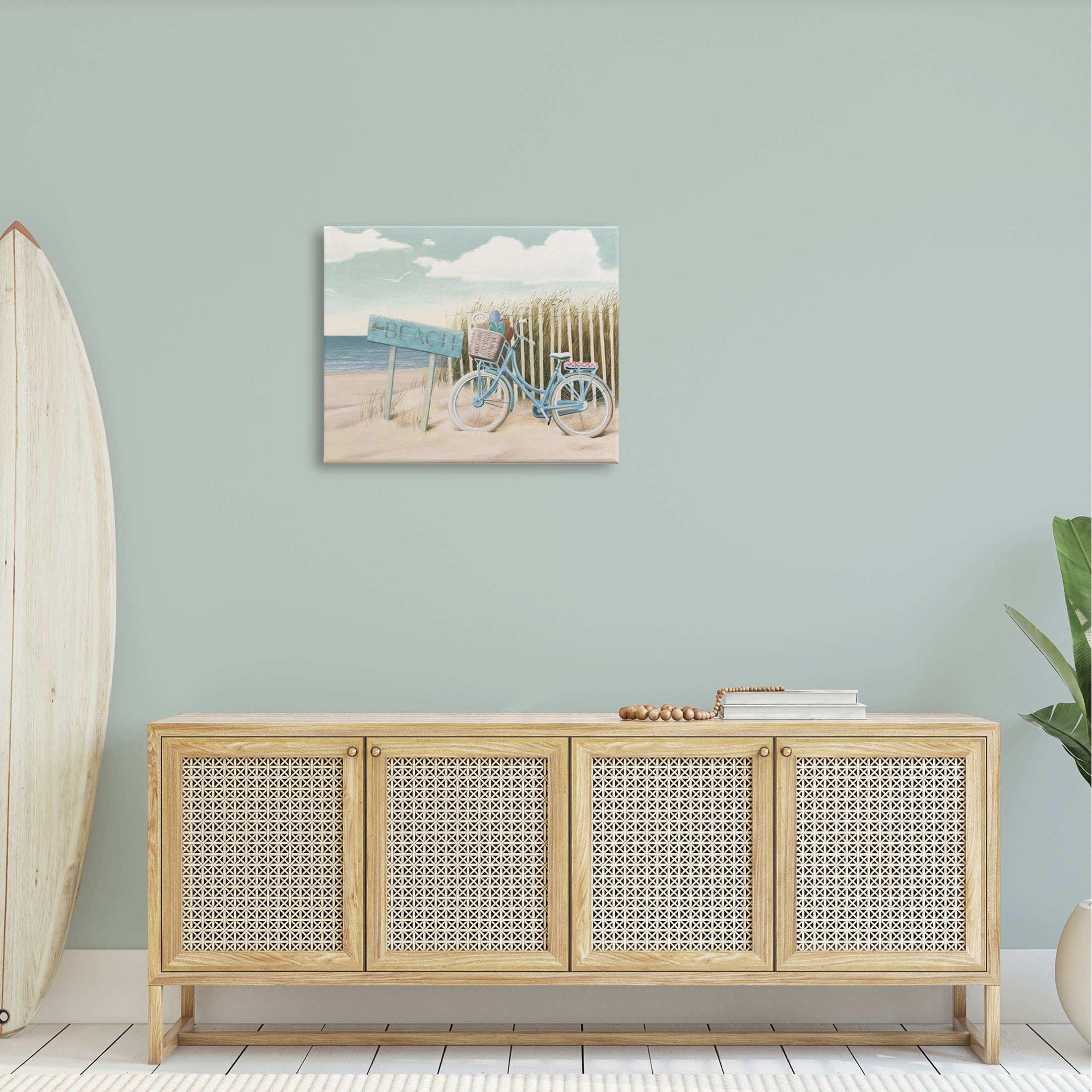 Stupell Industries Beach Cruiser Blue Bicycle Boast Graphic Art Gallery Wrapped Canvas Print Wall Art, Design by James Wiens