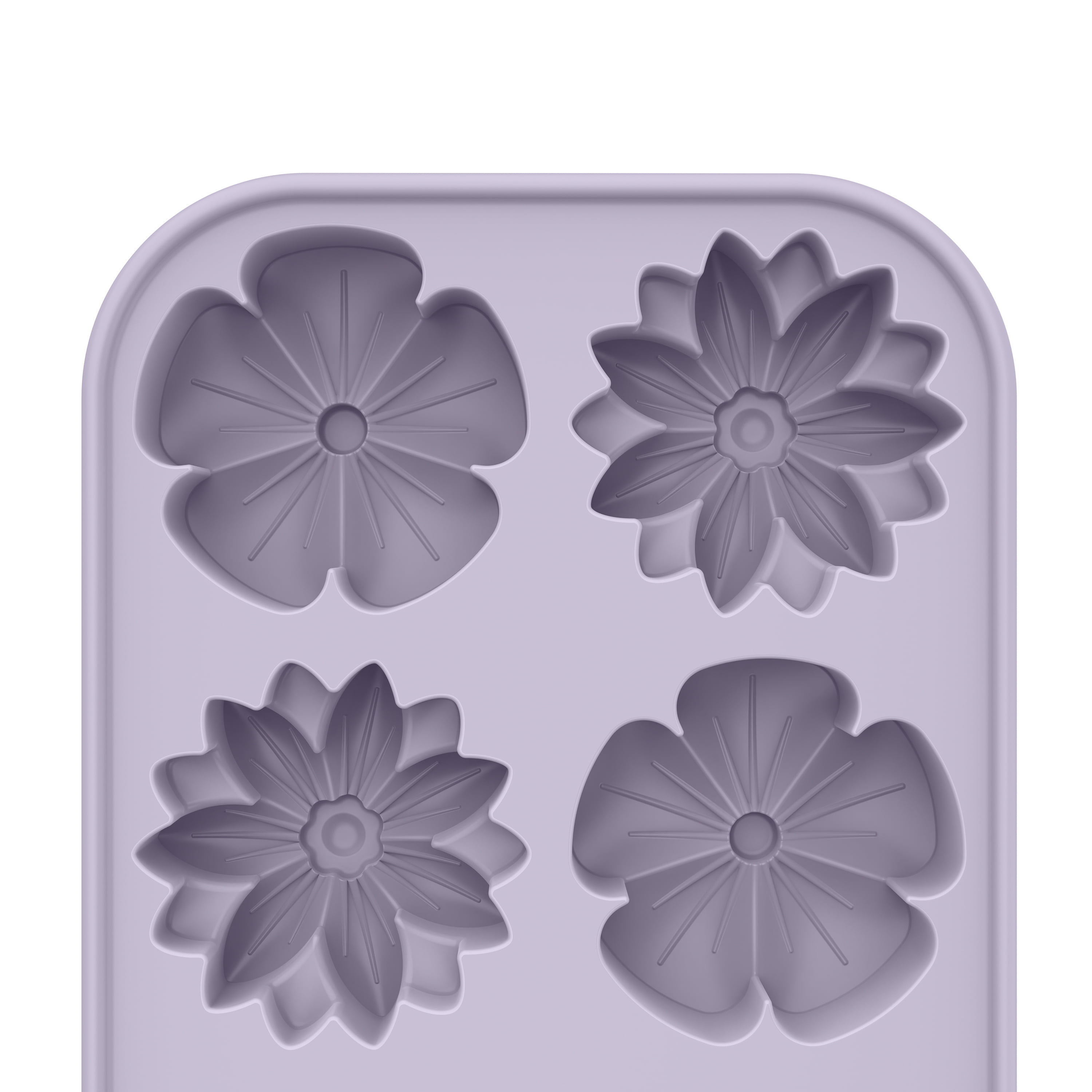 Beautiful by Drew Barrymore Silicone Flower Mold with Lid, Lavender
