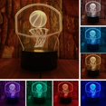 thumbnail image 2 of YSITIAN Basketball 3D LED Backboard Optical Illusion Bedroom Decoration Table Lamp with Remote 7 Colors Change Dimmable Acrylic Visual Night Light Birthday Ch G1116-373, 2 of 7