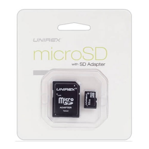 Tarjeta microSD Unirex de 16 GB de capacidad con adaptador