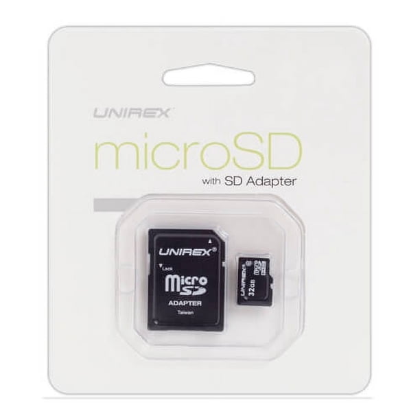 Tarjeta microSD Unirex de 16 GB de capacidad con adaptador