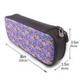 thumbnail image 3 of Picia Pugs and Flowers Pattern Large Capacity PU Leather Pencil Case Organizer Pen Marker Holder Double Zipper Storage Bag Big Pencil Pouch for College Office, 3 of 6