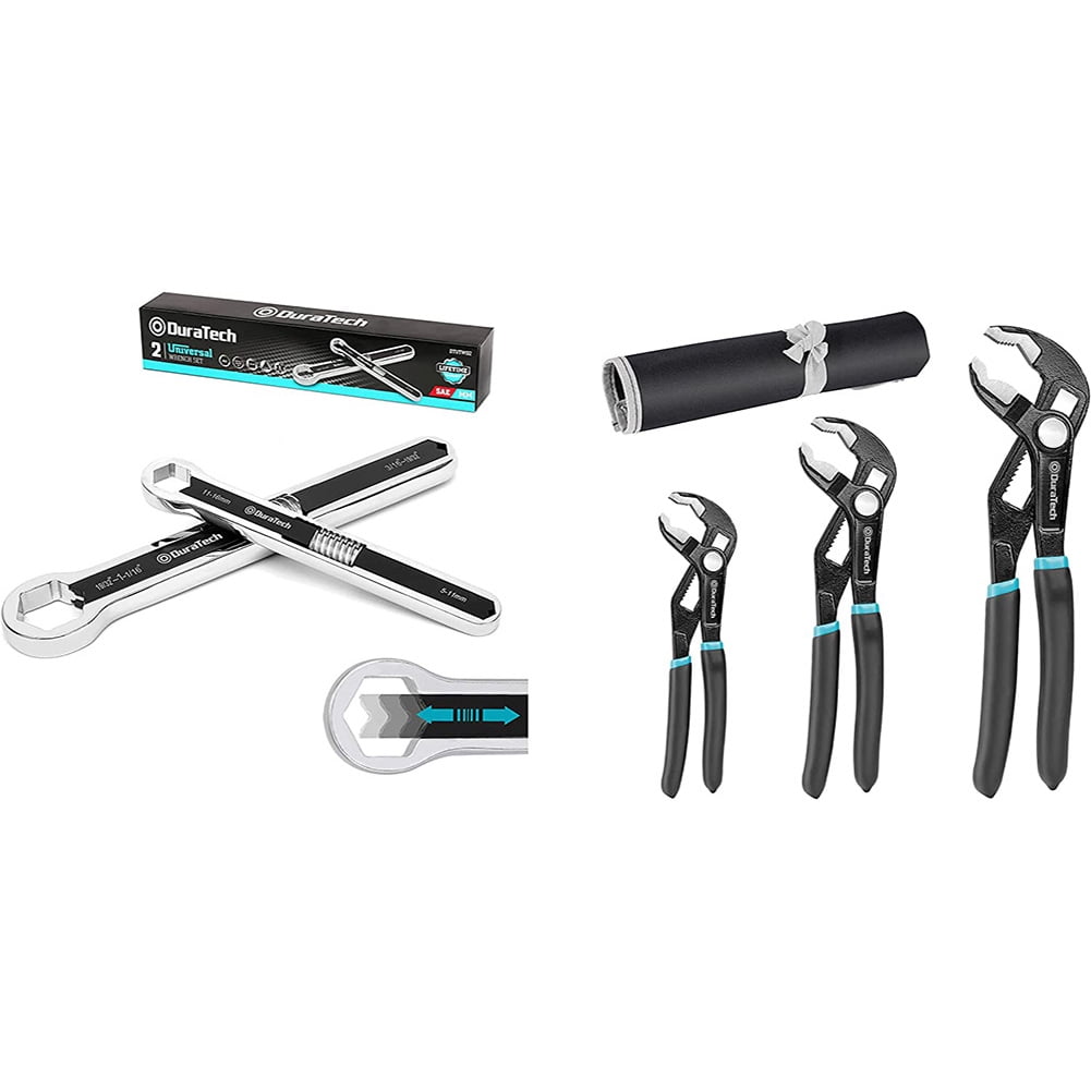 Universal wrench set and water pump pliers set, push lock pliers set