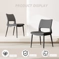 thumbnail image 2 of Hassch Set of 2 Contemporary Dining Chairs in Gray, PU Leather Side Chairs with Upholstered Seat and Metal Legs, Easy to Assemble, 2 of 8