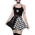 thumbnail image 3 of Women High Waist A Line Mini Skirts Harajuku Goth Short Skirts Pleated Lace Trim Ruffle Mesh Skirt, 3 of 9