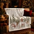 thumbnail image 3 of Winter Cottage Snowy Scene Holiday, Festive Holiday Scene, Warm Flannel Blanket for Cabin and Lodge with Detailed Artwork, Art Lovers Housewarming Gift, Festive Home Decor, 3 of 7