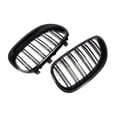 thumbnail image 4 of 2 piezas de rejillas delanteras de riñón, rejillas de capó delantero, 51712155447 accesorios de rejillas de doble línea de repuesto para E60 E61 Negro brillante, 4 of 8