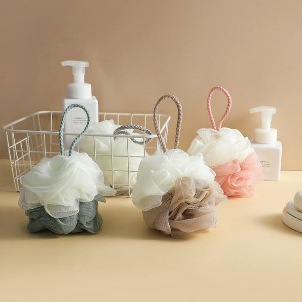 Xihbxyly Red de Espuma con Forma de Flor de Baño, Espuma de Lujo, Textura Exfoliante, Limpieza Corporal Suave, Uso Versátil para Todos, Tamaño Grande y Fácil Mantenimiento.