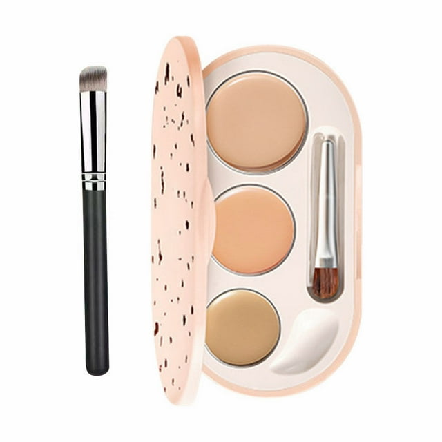 Tri Color Concealer To Cover Black Eye Circles Freckles Facial Brighten Skin Color and Multi Color Concealer Plate