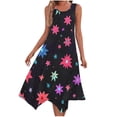 thumbnail image 2 of Ovzne Robes pour Femmes Robe d'Été Mode Imprimée Sans Manches Col Rond Débardeur Décontracté Robe Imprimée en Liquidation, 2 of 7