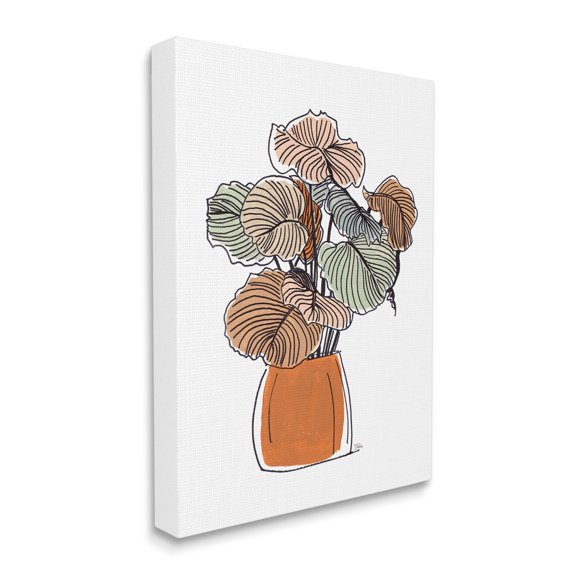 Stupell Industries Playful Tropical Palms Philodendron House Plant Canvas Wall Art, 30 x 40, Design by Patricia Pinto