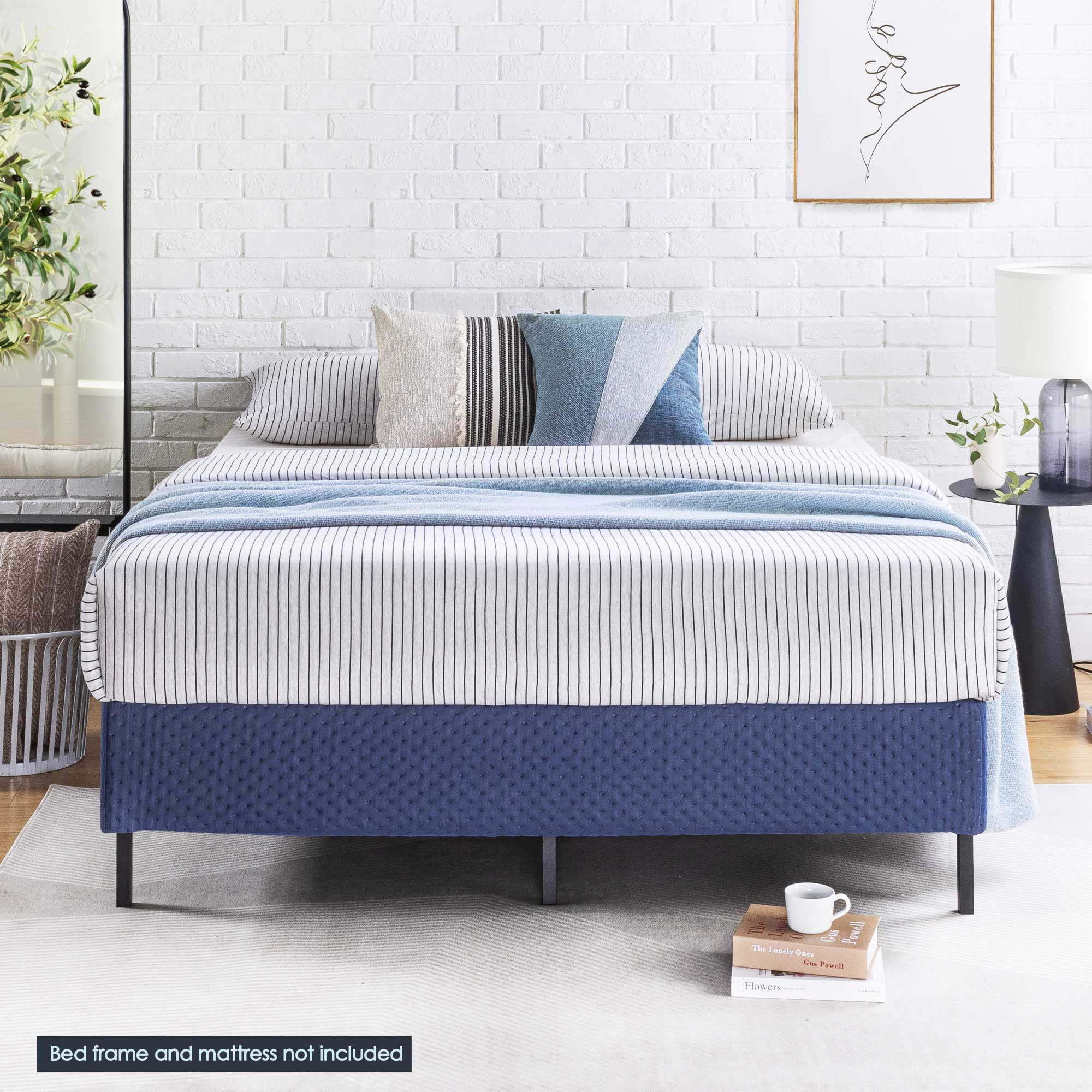 Mellow 9" Box Spring, Heavy Duty Steel, Easy Assembly, Navy, Queen