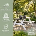 thumbnail image 4 of WestinTrends Outdoor 70" HDPE Plastic Picnic Table Bench With Umbrella Hole, Gray, 4 of 16