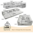 thumbnail image 2 of 118" Cloud Modular Sectional Couch - 6 in 1 Boneless Memory Foam Sofa, L-Shaped Big Comfy Corduroy Couches, Convertible Sleeper Sofa Bed for Living Room, No Assembly Required, DIY Combination (White), 2 of 8