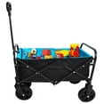 thumbnail image 4 of SEGMART Collapsible Wagon Cart with Wheels, Heavy Duty Utility Cart with All-Terrain Wheels, Portable Garden Cart for Garden, Beach, Lawn, K2728, 4 of 8