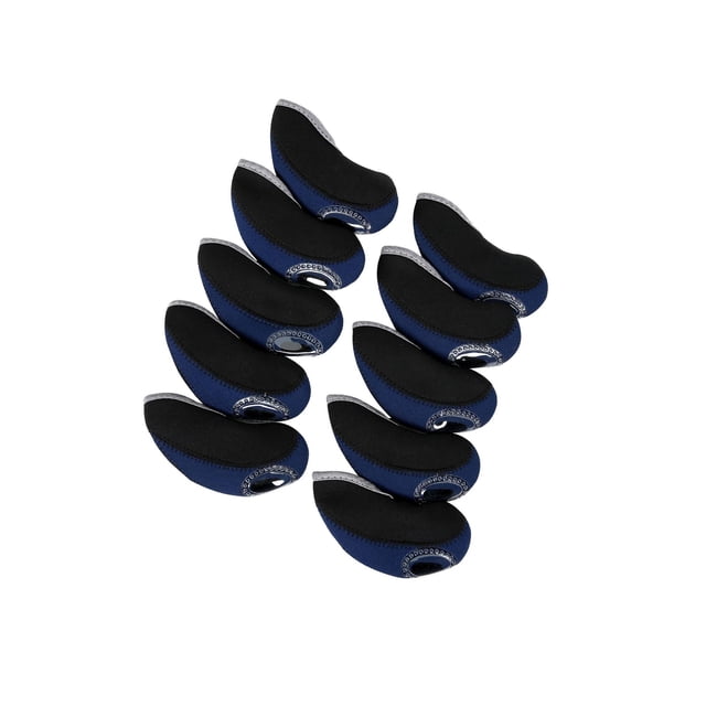 Maoww 10 Pcs Housses de Tête de Golf en Fer Accessoires de Golf Rouge Bleu Foncé 15x7cm