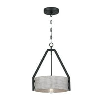 Westinghouse Lighting  Callowhill One Light Indoor Pendant, Matte Black and Antique Ash Finish - 1-Light