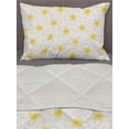 thumbnail image 3 of Floral Comforter & Sham Bedding Set, Frangipani Petals with Contours Summer Blooms Pattern Exotic Bali Bouquets, 3 pcs Duvet Set Microfiber Filling Quilt, 5 Sizes, Yellow and Off White, by Ambesonne, 3 of 4