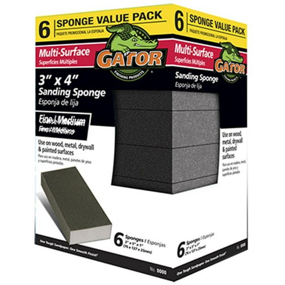 Ali Industries 4200 3 x 4 in. Medium & Coarse Sanding Sponge, 6 Pack
