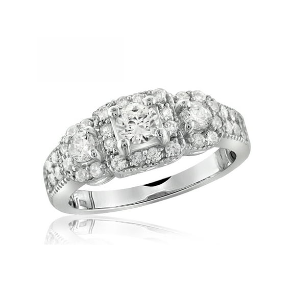 Diamonice 0.925 Sterling Silver 2.50 Carat White Cubic Zirconia Ring for Women | Cubic Zirconias for Everyday Womens Wear