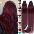 thumbnail image 2 of SEGO Blonde Tape in Hair Extensions 100% Real Remy Human Hair Long Straight Silky Thick Hair Gold Hair Acessories Black/Pink/Purple/Red Hair, 2 of 9