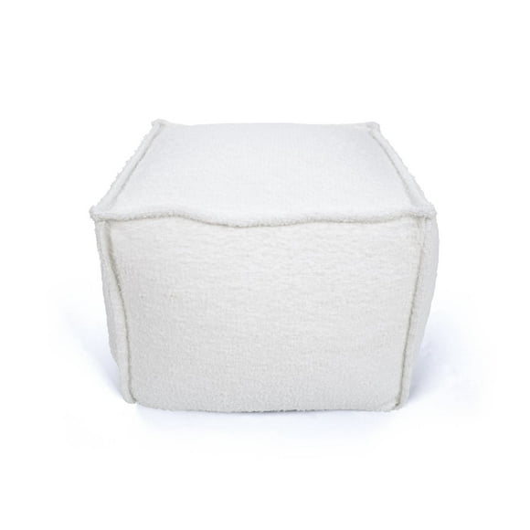 Lounge and Co Ivory Bouclé Pouf