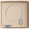 thumbnail image 3 of 6 1/4 inch Round Eye Hook Bangle Bracelet w/ Confirmation Heart in Sterling Silver, 3 of 3