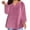 Pink Plus Size Shirts, variant on Plus Size Lounge Tops for Women Long Sleeve Shirts Casual Loose Fit V-Neck Solid Color Basic T-Shirt ,S-5XL