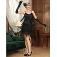 thumbnail image 4 of PrettyGuide Women's 1920s Flapper Dress V Neck Slip Fringed Sequin 20s Great Gatsby Party Mini Dress, 4 of 7